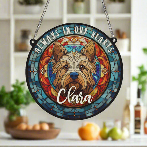 Cairn Terrier Memorial Stained Glass Effect Suncatcher